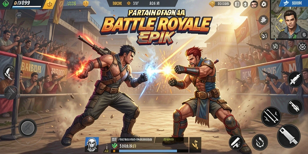 Tangkapan layar epic dari gameplay ADI99 yang intens di arena Battle Royale.