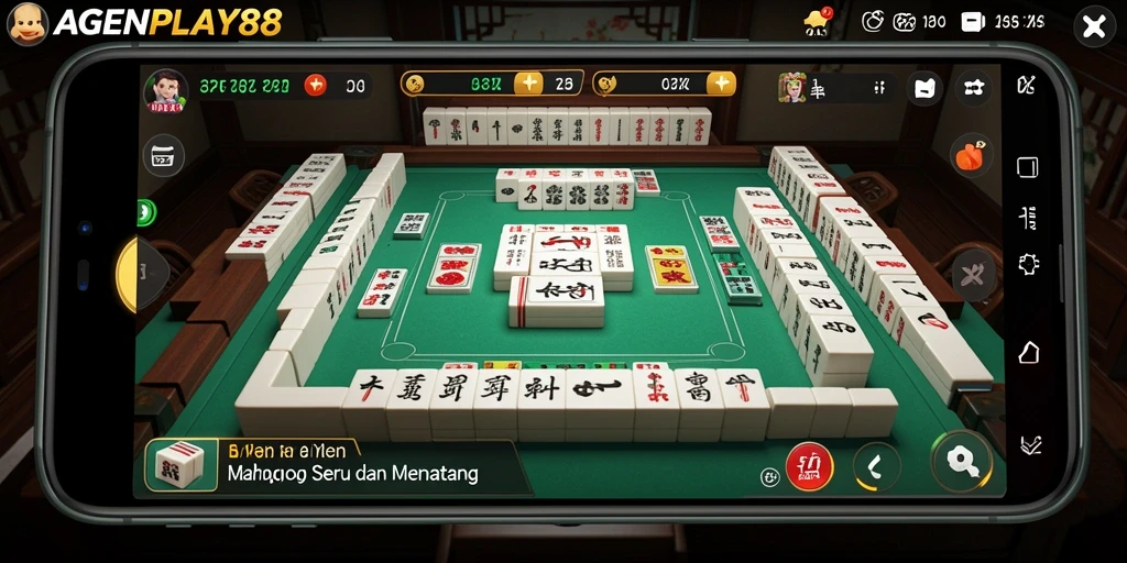 Gameplay AGENPLAY88 dengan tantangan Mahjong yang seru.