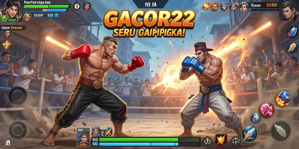Tampilan gameplay pertarungan GACOR22 yang menegangkan.