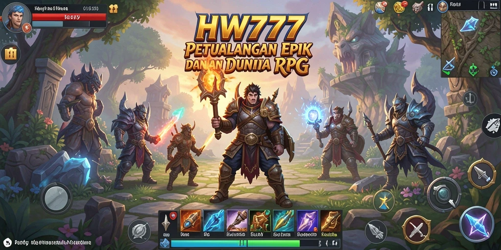Screenshot menunjukkan momen aksi mendebarkan dalam permainan RPG HW777.