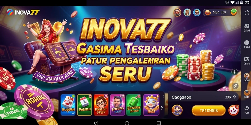 Tampilan utama INOVA77 menampilkan permainan Kasino yang mengasyikkan dan seru.
