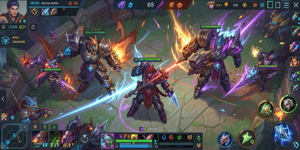 Tampilan gameplay seru dari ME355 dalam pertempuran MOBA.