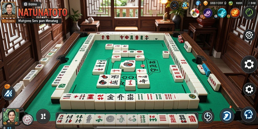 Tampilan gameplay NATUNATOTO dengan papan Mahjong yang menarik.