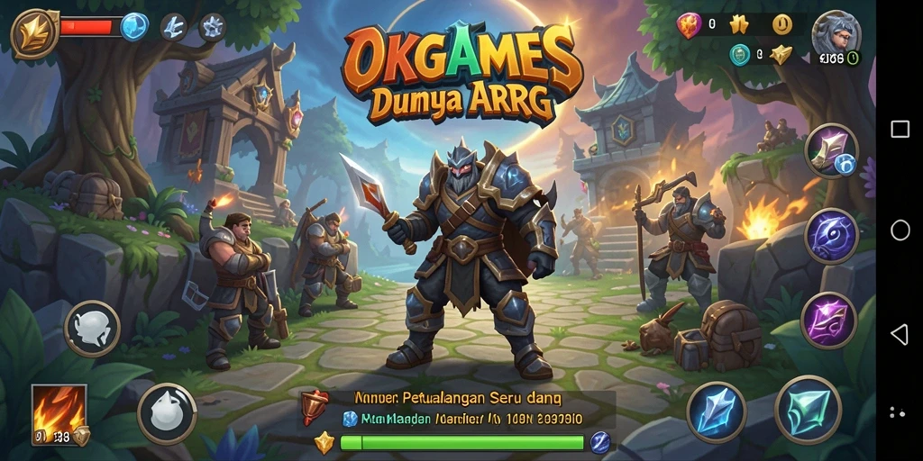 Tampilan gameplay seru di dunia fantasi OKGAMES.