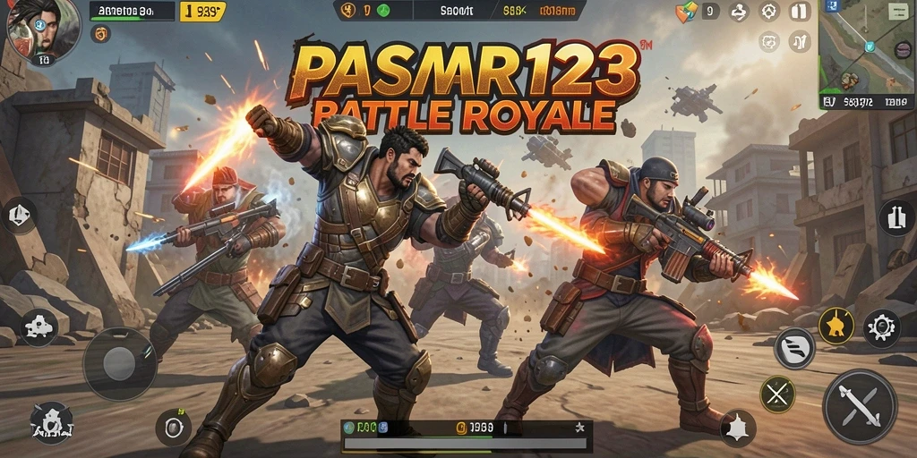 Gameplay seru dan mendebarkan dari PASAR123 dalam pertarungan Battle Royale.