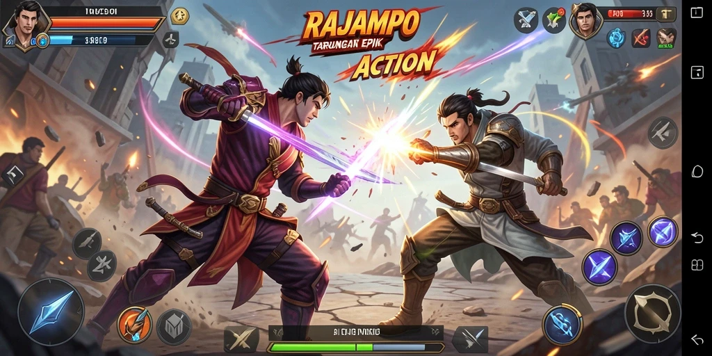 Gameplay Action mendebarkan di dalam RAJAMPO.