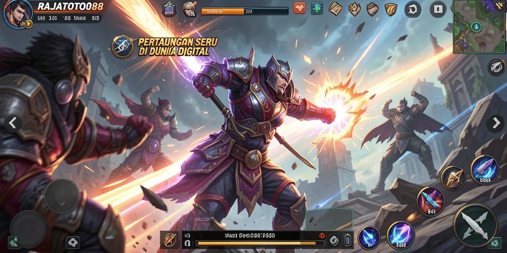 Screenshot aksi pertarungan seru dalam game RAJATOTO88.