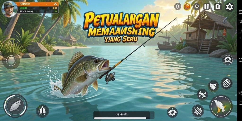Tampilan permainan memancing yang mendebarkan di SPIN101.