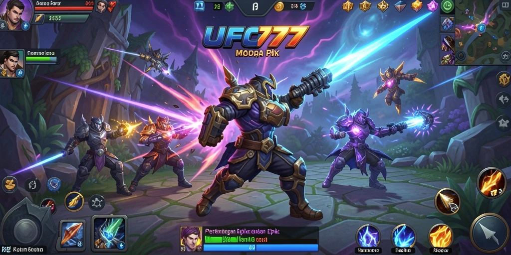 Gameplay intens dan dinamis dalam pertarungan MOBA yang seru.