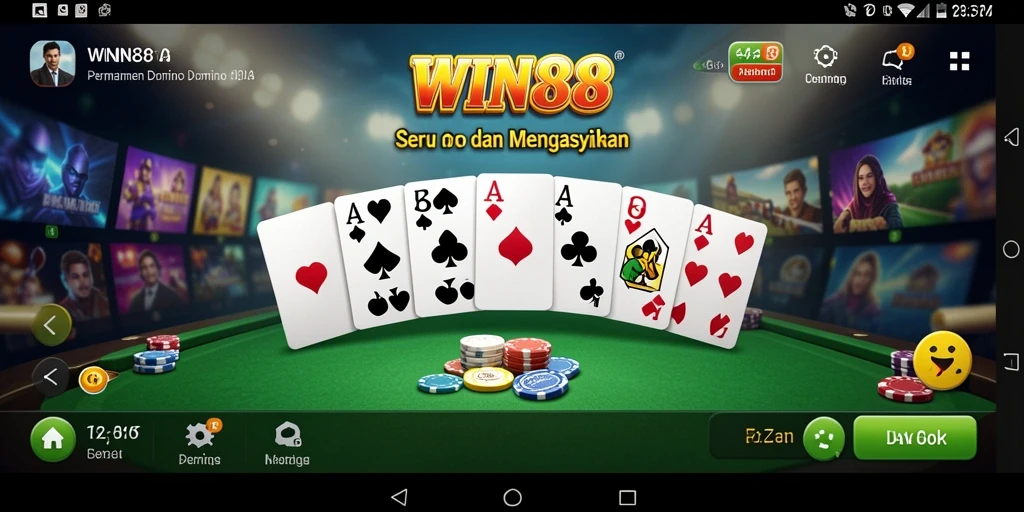 Tampilan gameplay Domino yang seru dan menantang di WIN88.
