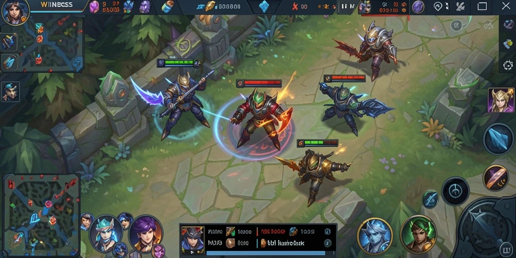 Tangkapan layar WINBOSS dengan aksi seru di arena pertempuran.